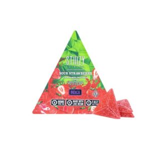 SOUR STRAWBERRY STIIIZY EDIBLES – 90MG GUMMY TRIANGLES